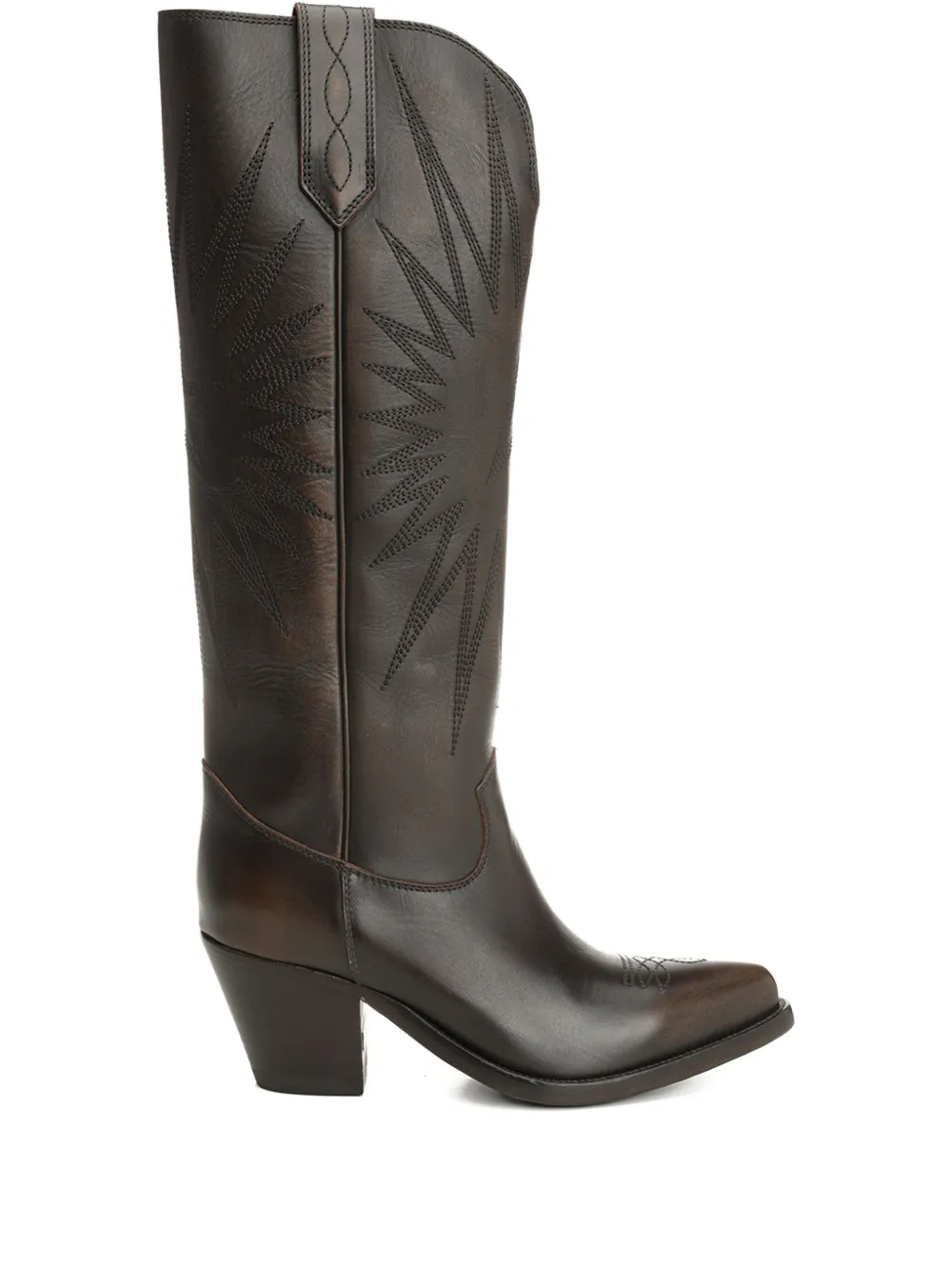 Golden Goose 40mm star-embroidered leather boots Brown