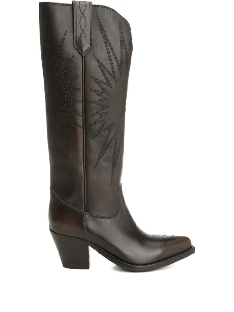 Golden Goose 40mm star-embroidered leather boots