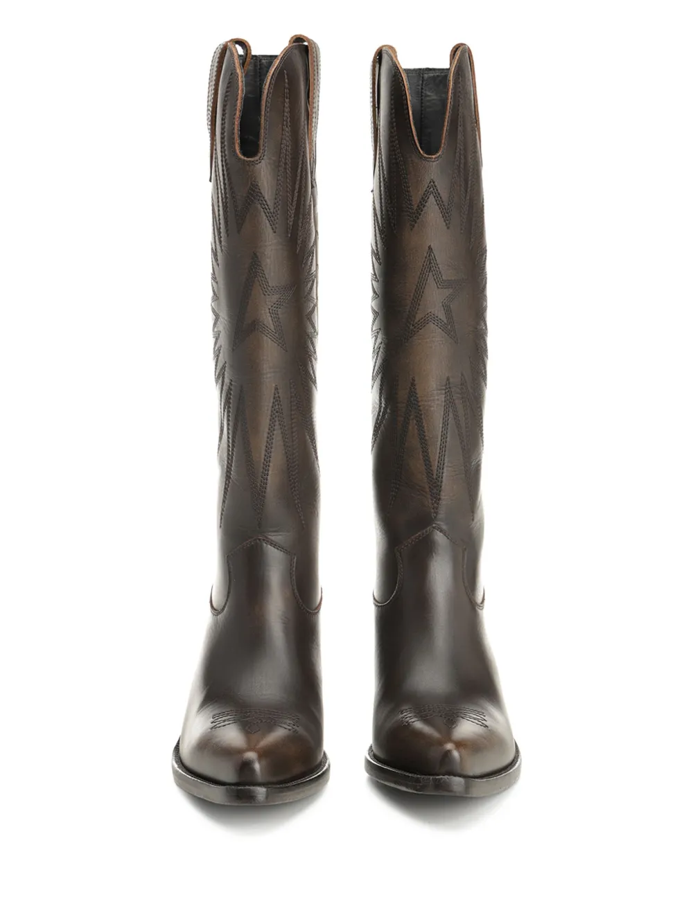 Golden Goose 40mm star-embroidered leather boots Brown