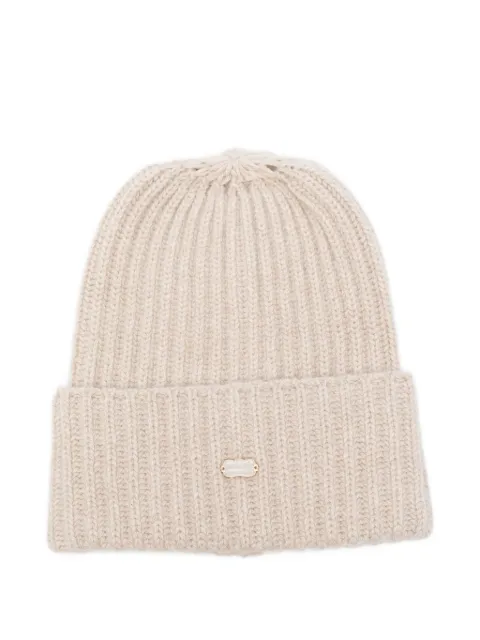 Agnona ribbed logo beanie