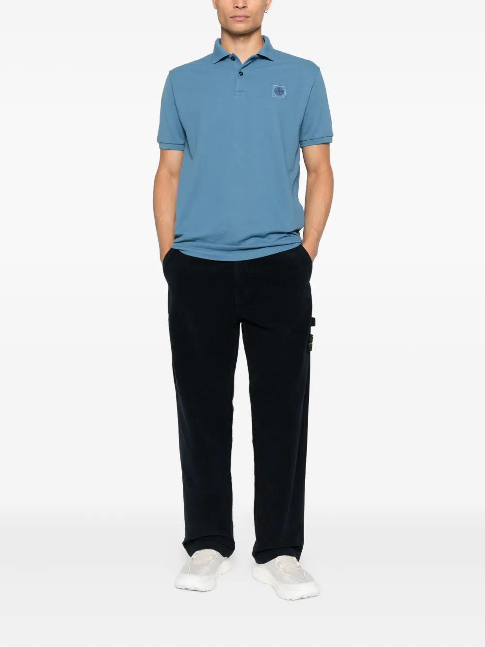 Stone Island Poloshirt met Compass-patroon - Blauw