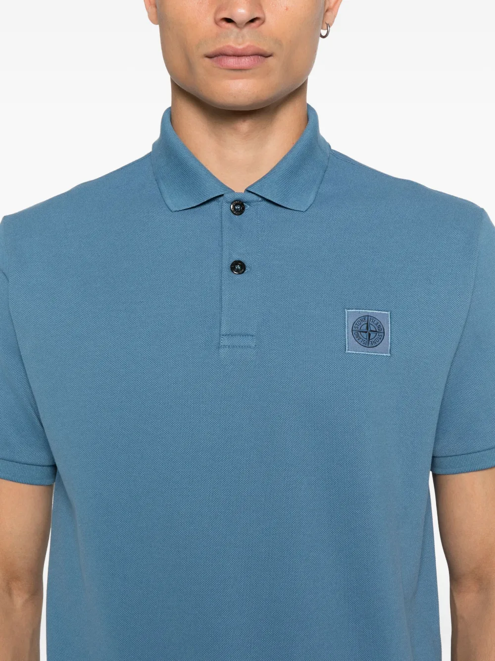 Stone Island Poloshirt met Compass-patroon Blauw