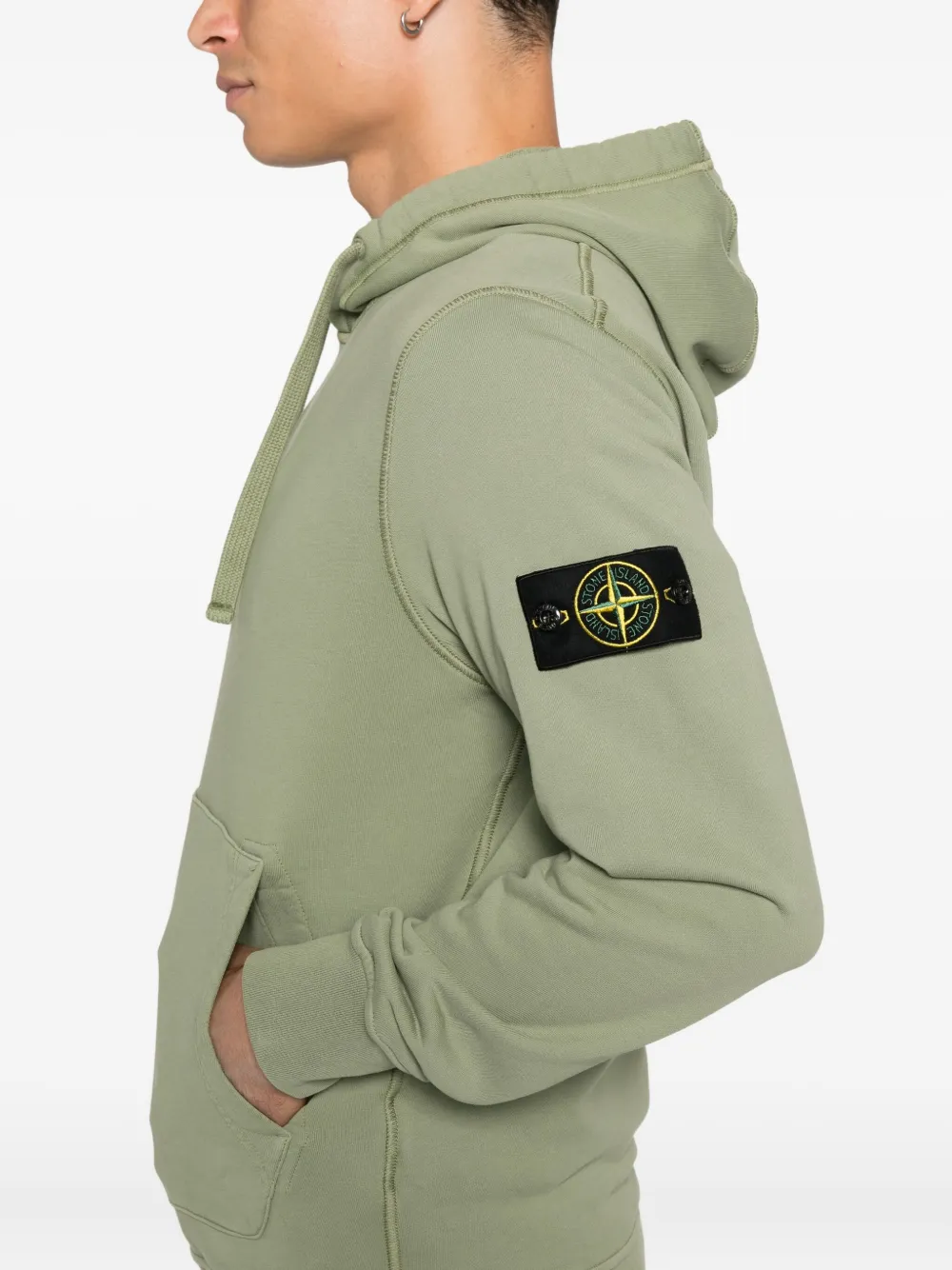 Stone Island Hoodie met Compass-logopatroon Groen