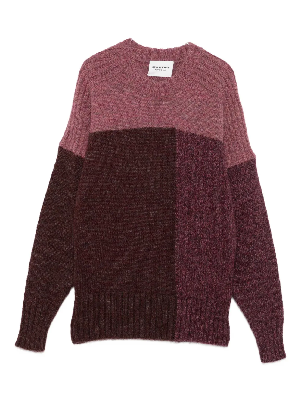 Isabel Marant Étoile Colour-block Ribbed Sweater In Burgundy