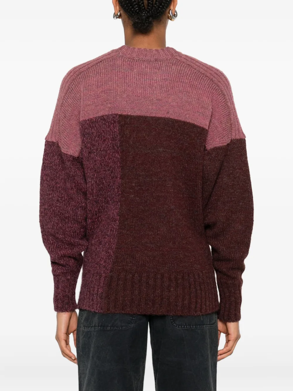 Isabel Marant Étoile Colour-block Ribbed Sweater In Burgundy