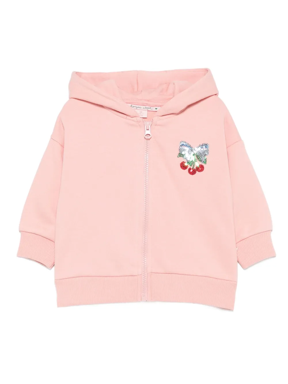 Konges Sløjd Hoodie verfraaid met pailletten en rits Roze