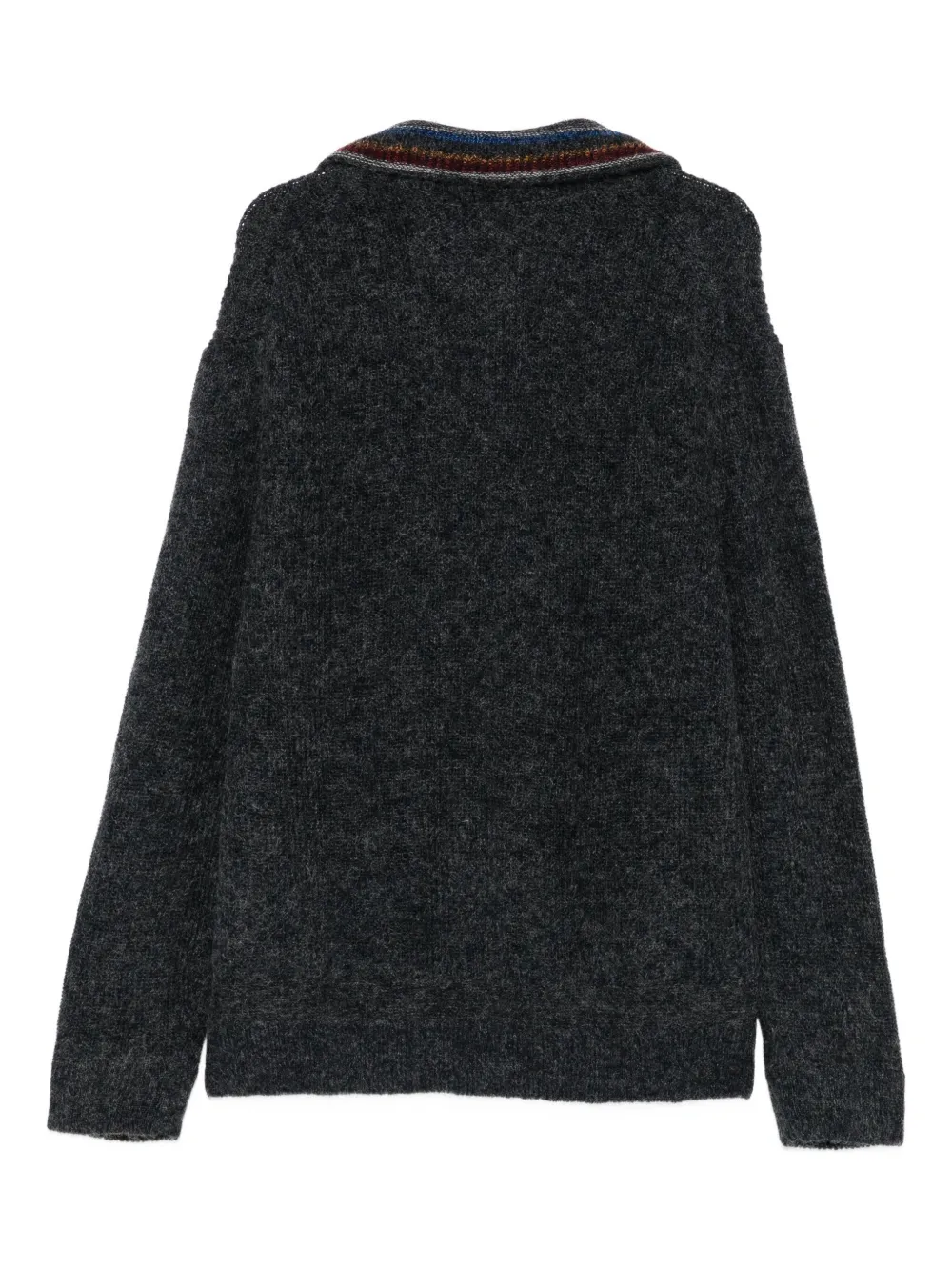 PS Paul Smith half-zip striped-collar sweater - Grijs