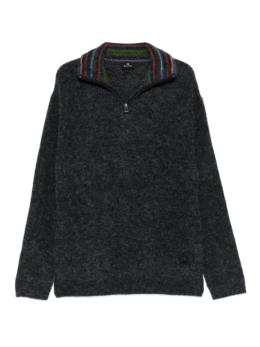 PS Paul Smith half-zip striped-collar sweater | Grey | Image 1