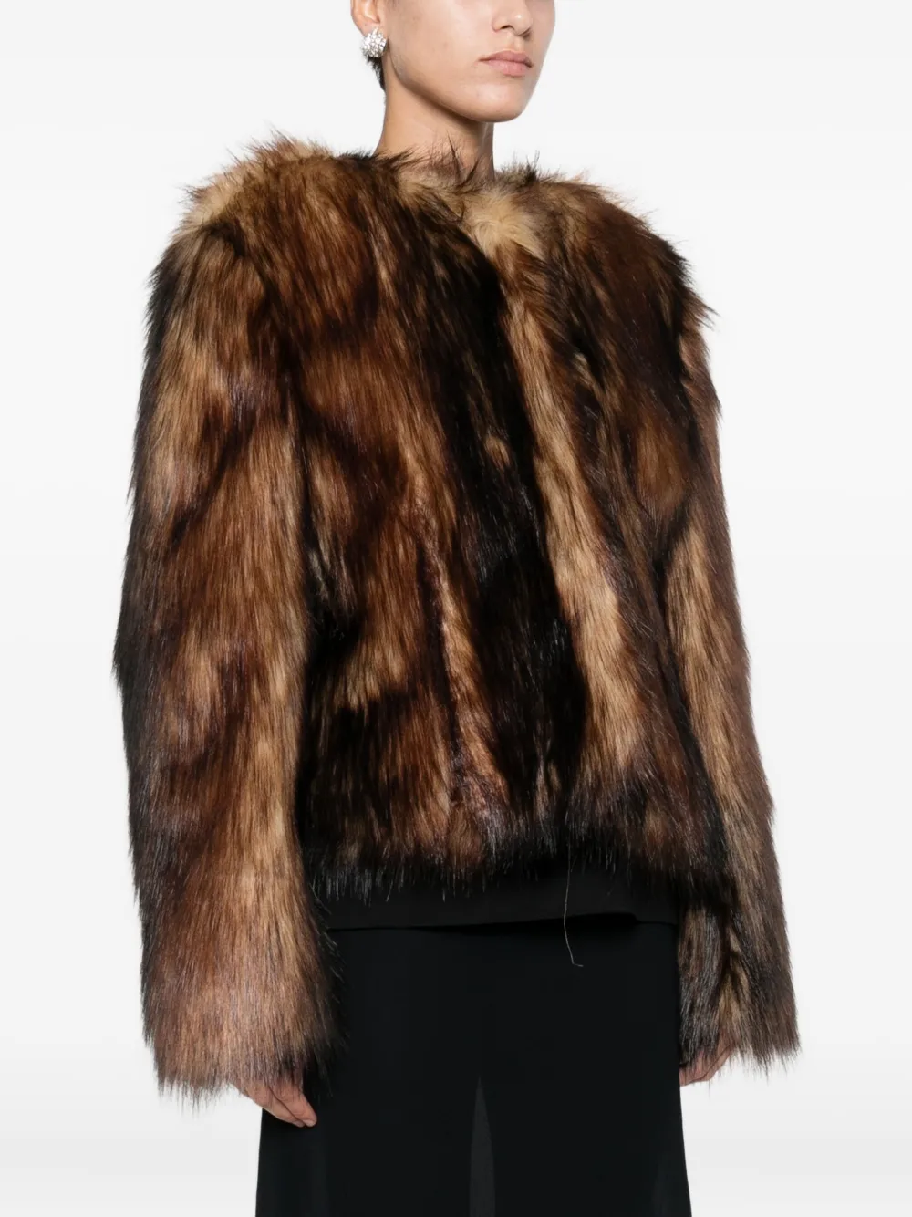 Simone Rocha Faux-fur Jacket In Brown