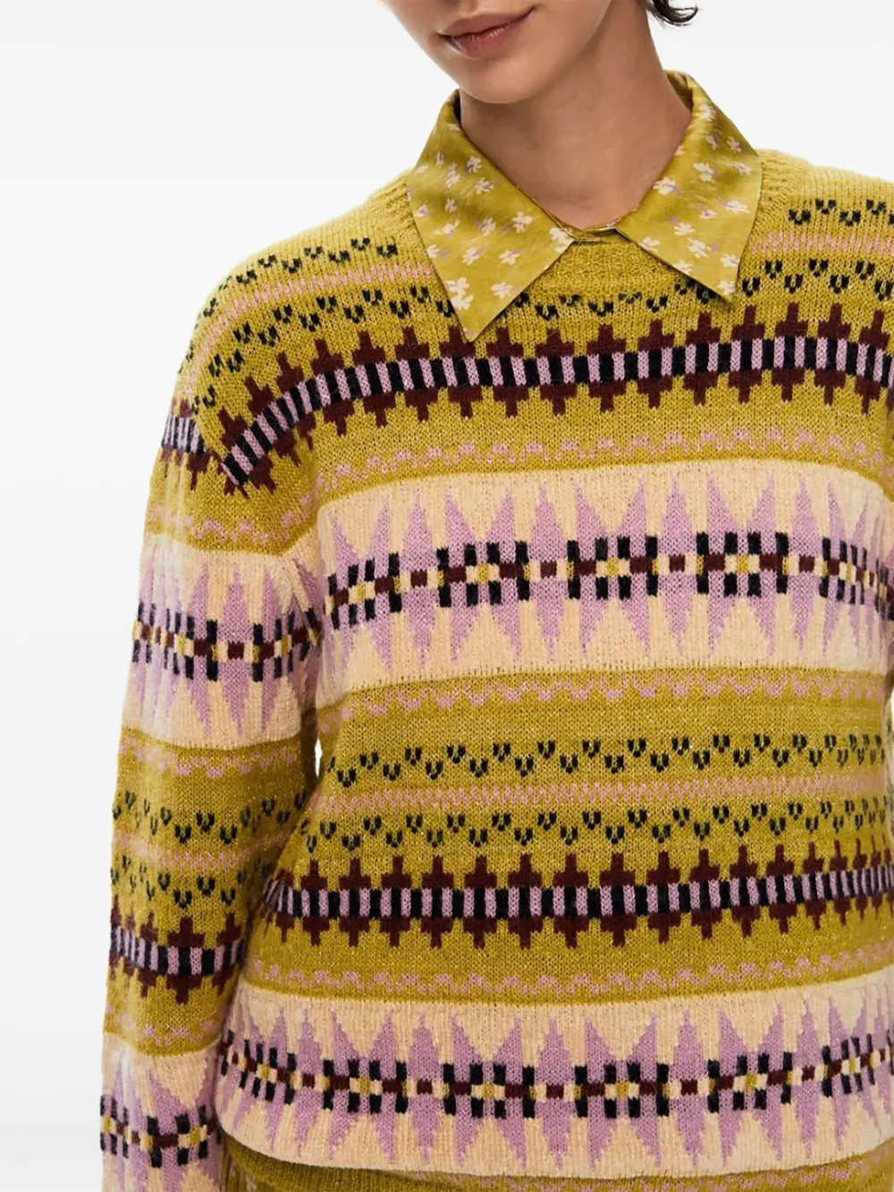 Iblues Fair Isle-pattern Crew-neck Sweater In Multi