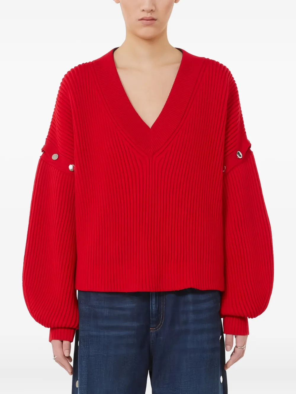 Sportmax V-neck button-detail sweater | Knitted Sweaters | Image 2