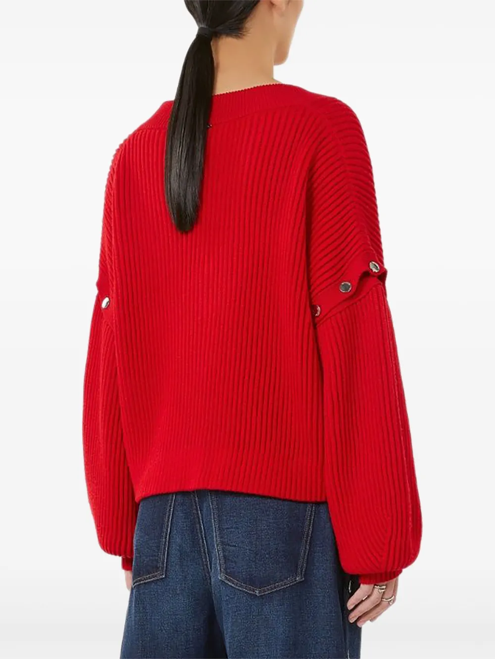 Sportmax Oversized Sweater With Detachable Sleeves In Red
