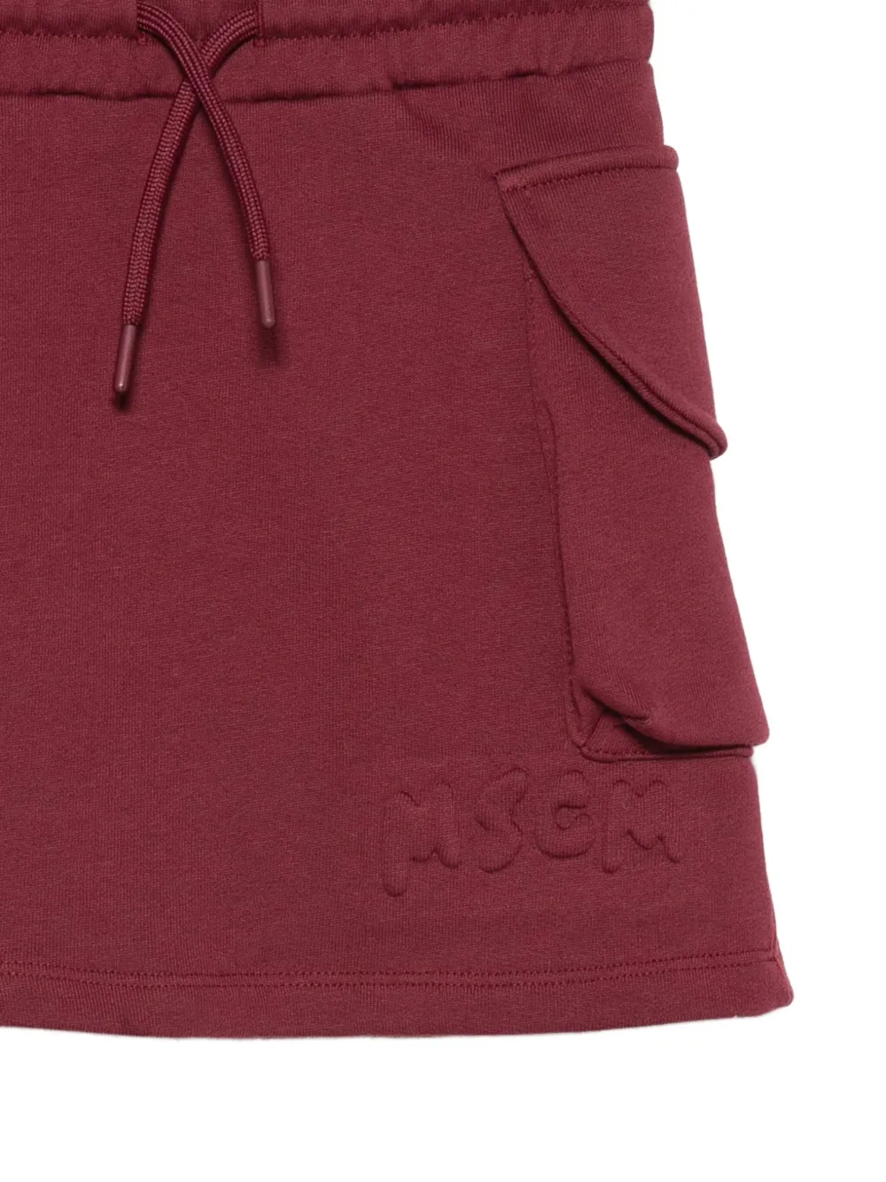MSGM Kids drawstring flap-pocket skirt Rood