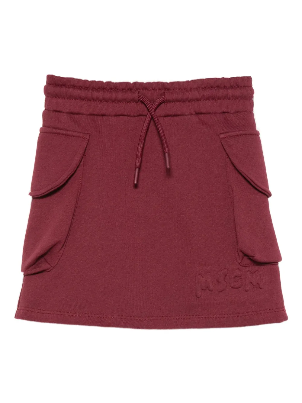 MSGM Kids drawstring flap-pocket skirt Rood