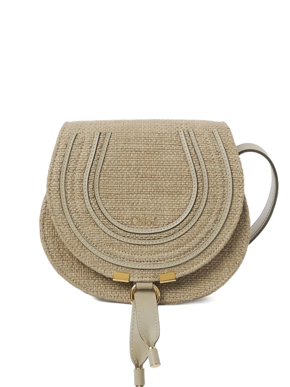 Chloé Small Marcie Saddle Cross Body Bag In Neutral