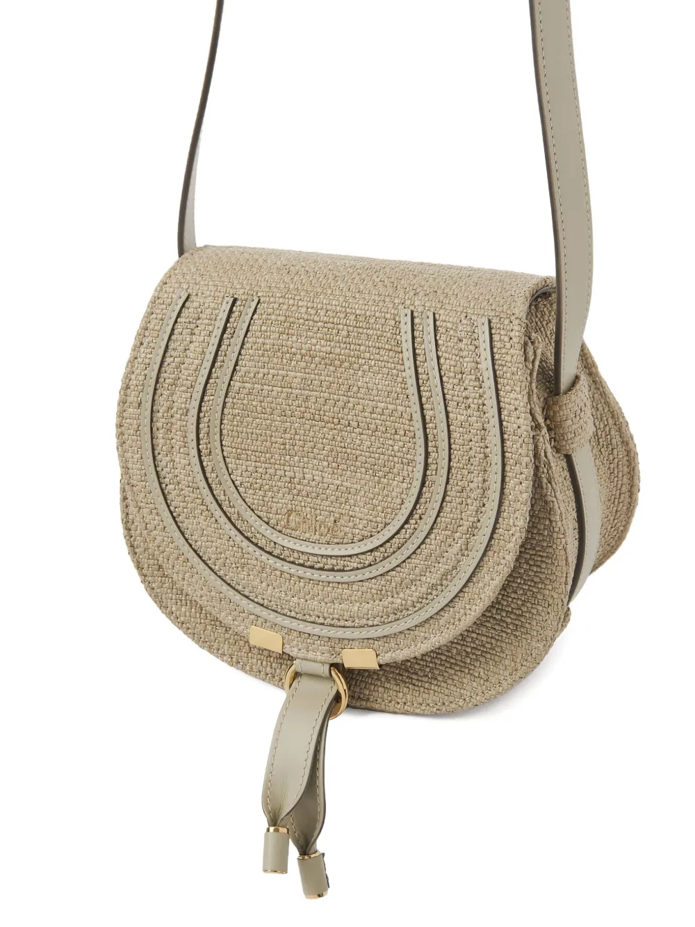 Chloé Small Marcie Saddle Cross Body Bag In Neutral