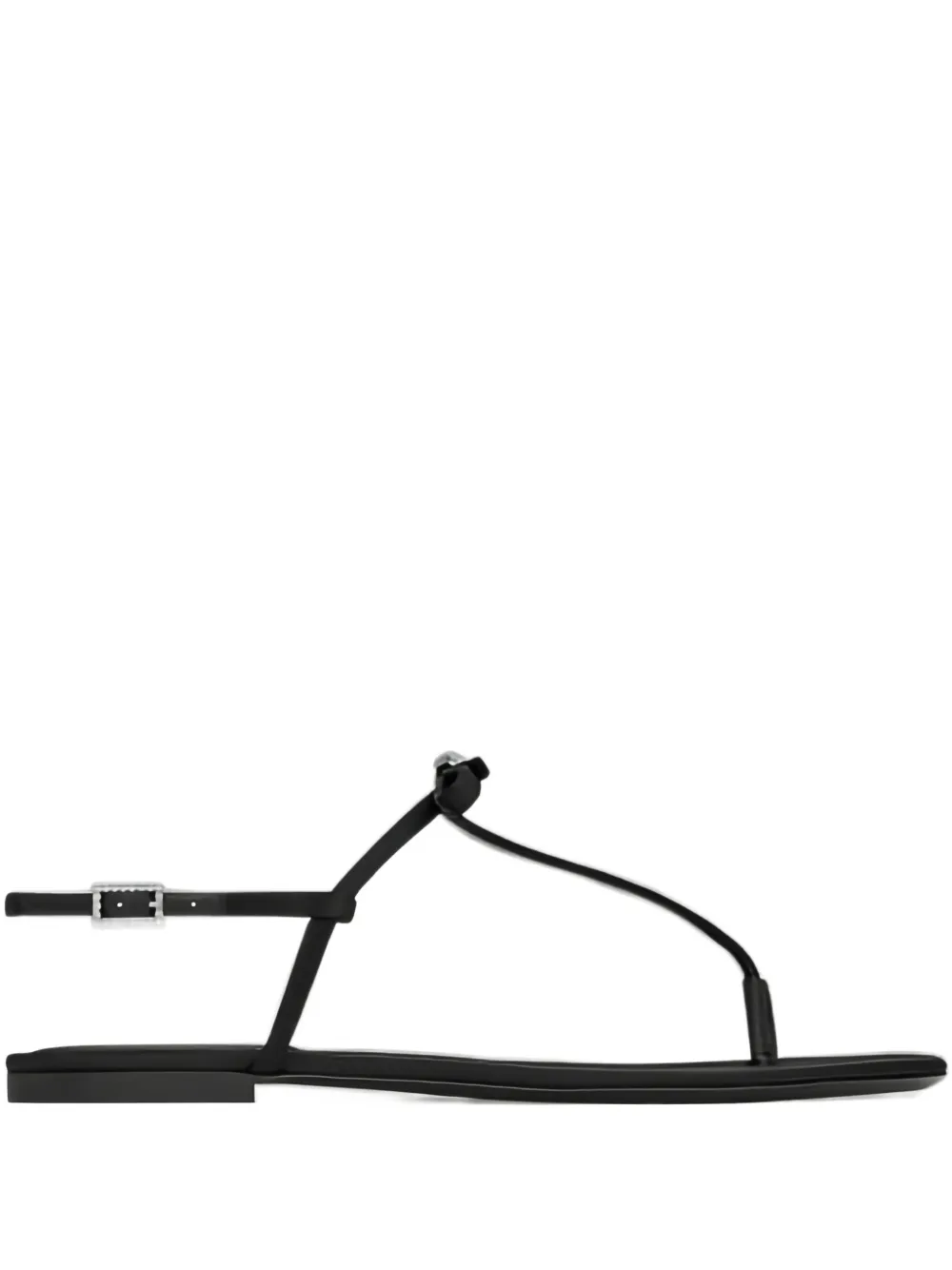 Saint Laurent Jota Crystal-embellished Bow Sandals In Black