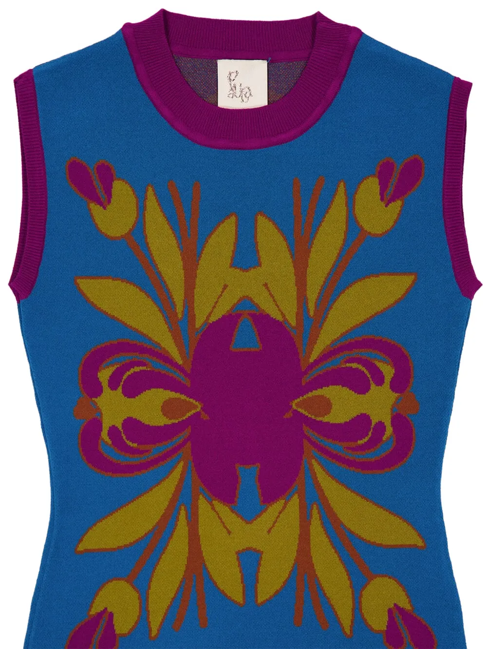 PAULA Vest met franje Blauw
