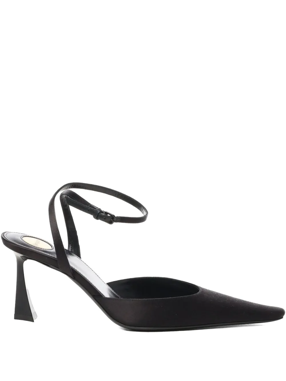 Saint Laurent Aimee Leather-trimmed Satin Pumps In Black