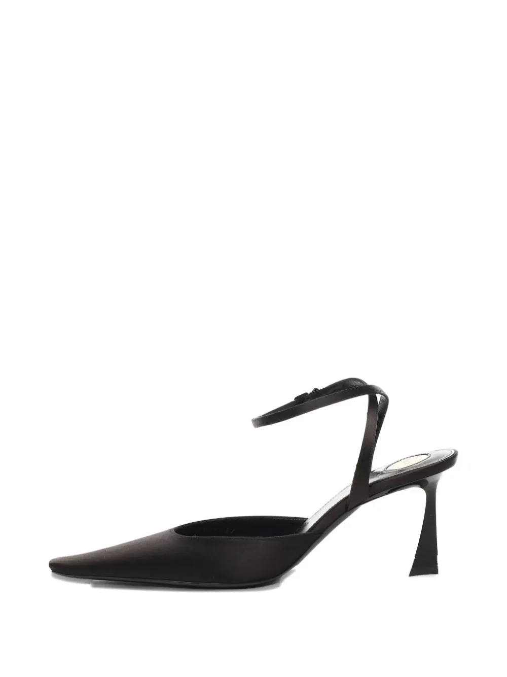 Saint Laurent Aimee Leather-trimmed Satin Pumps In Black