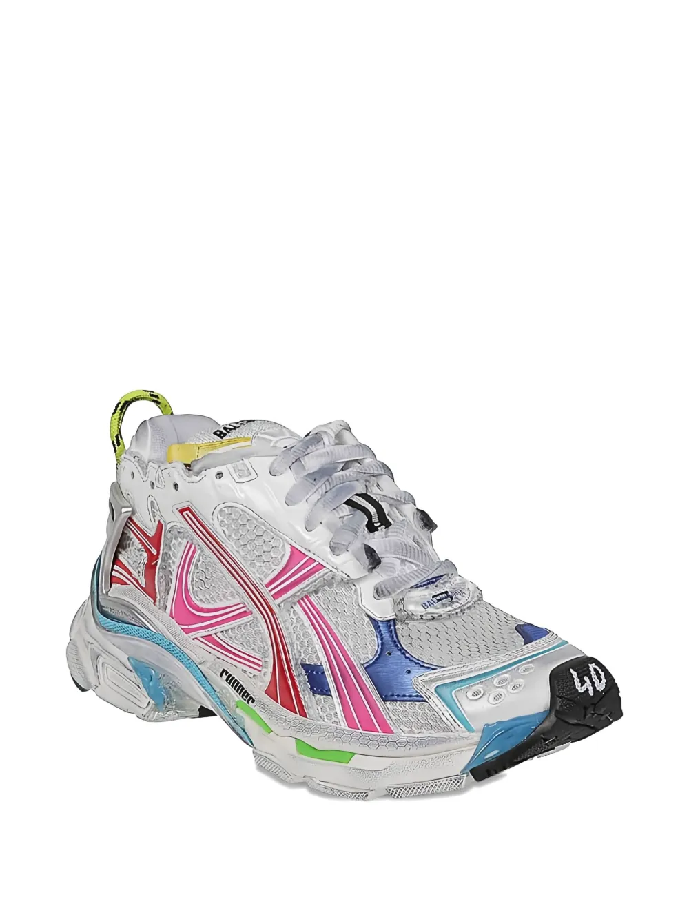 Balenciaga Mesh Panelled Runner Sneakers In White