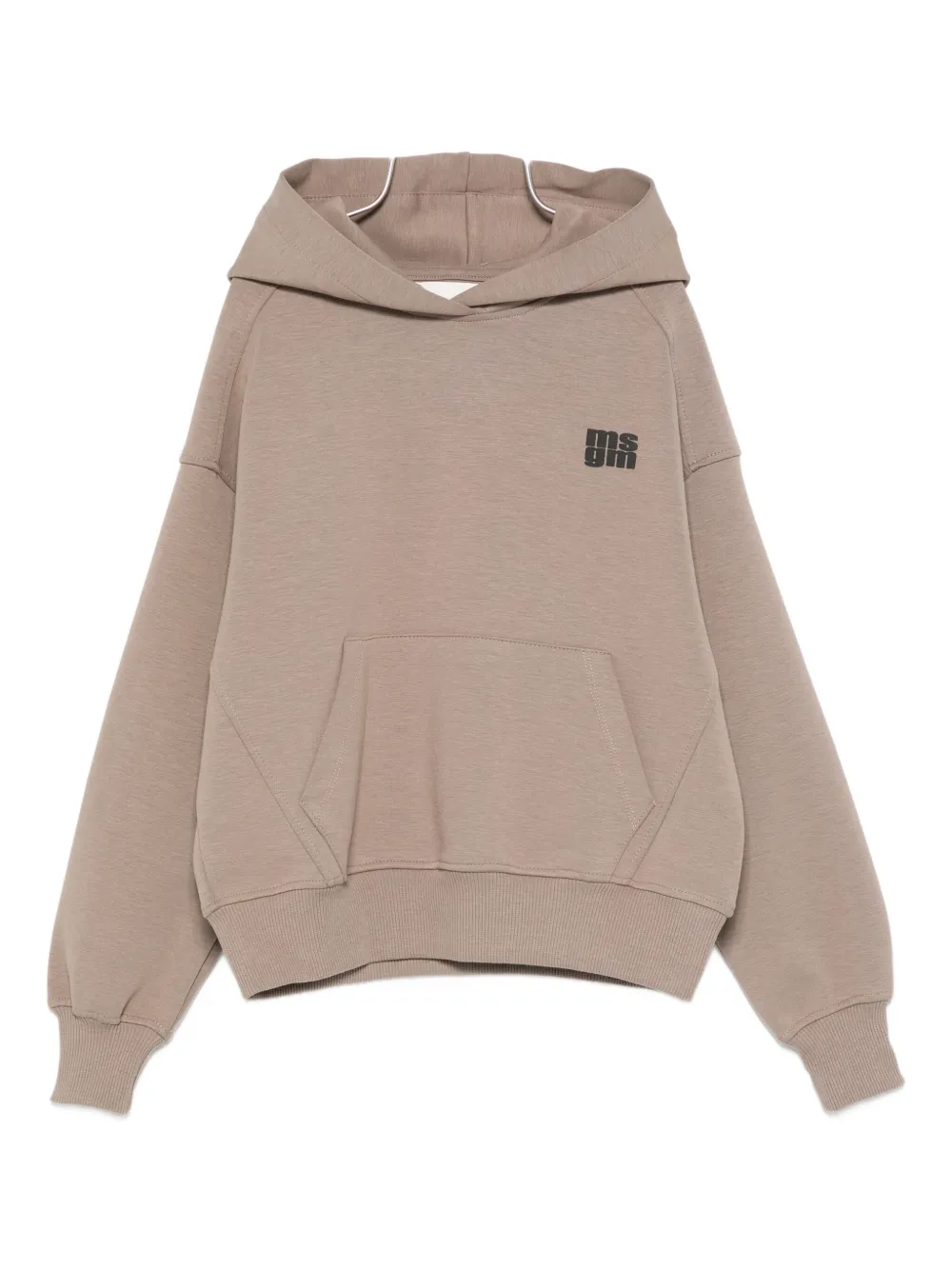MSGM Kids logo-print hoodie Grijs