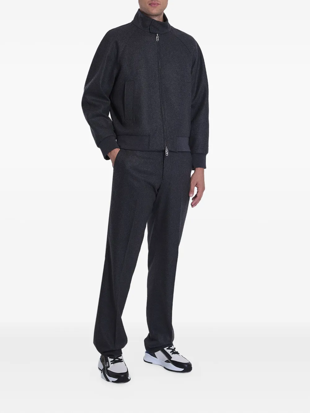 FENDI zip-fastening bomber jacket Zwart