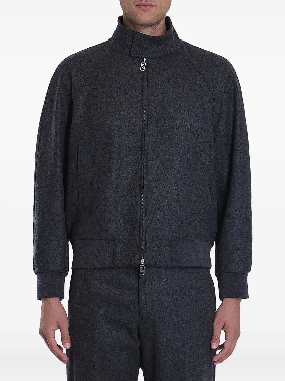 FENDI zip-fastening bomber jacket Zwart