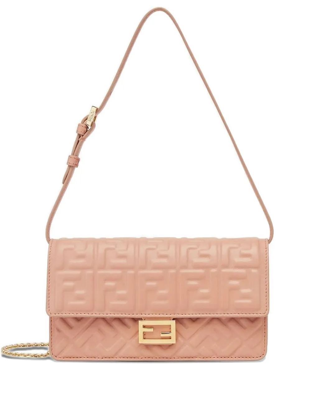 Fendi Ff-motif Shoulder Bag In Pink