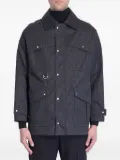 FENDI FF-pattern leather-trimmed jacket - Brown