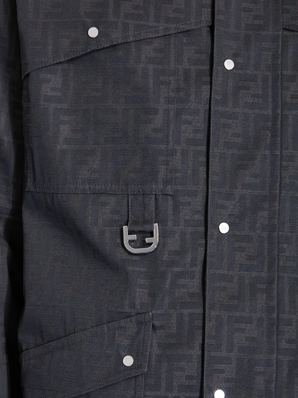 FENDI Jack met leren afwerking en FF-patroon Bruin