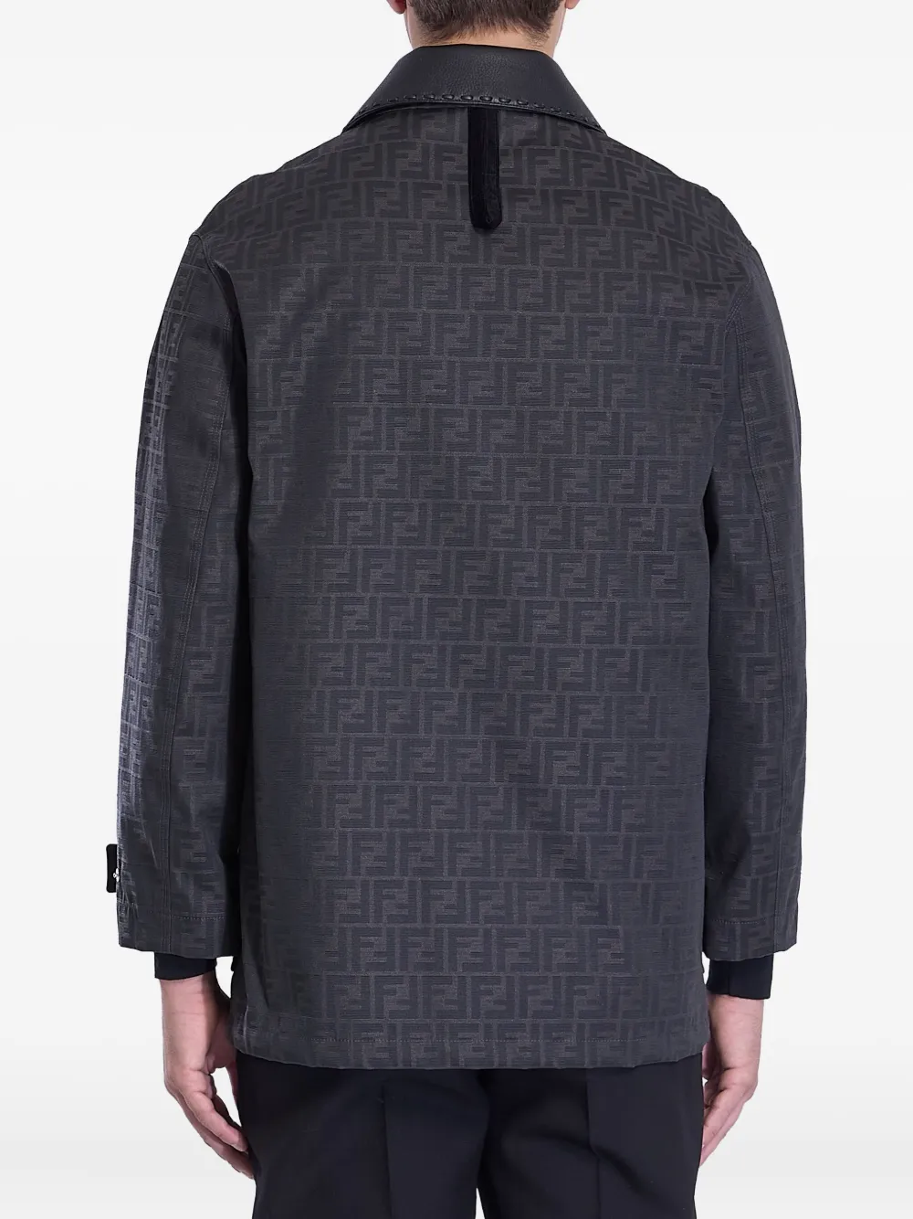 FENDI Jack met leren afwerking en FF-patroon Bruin