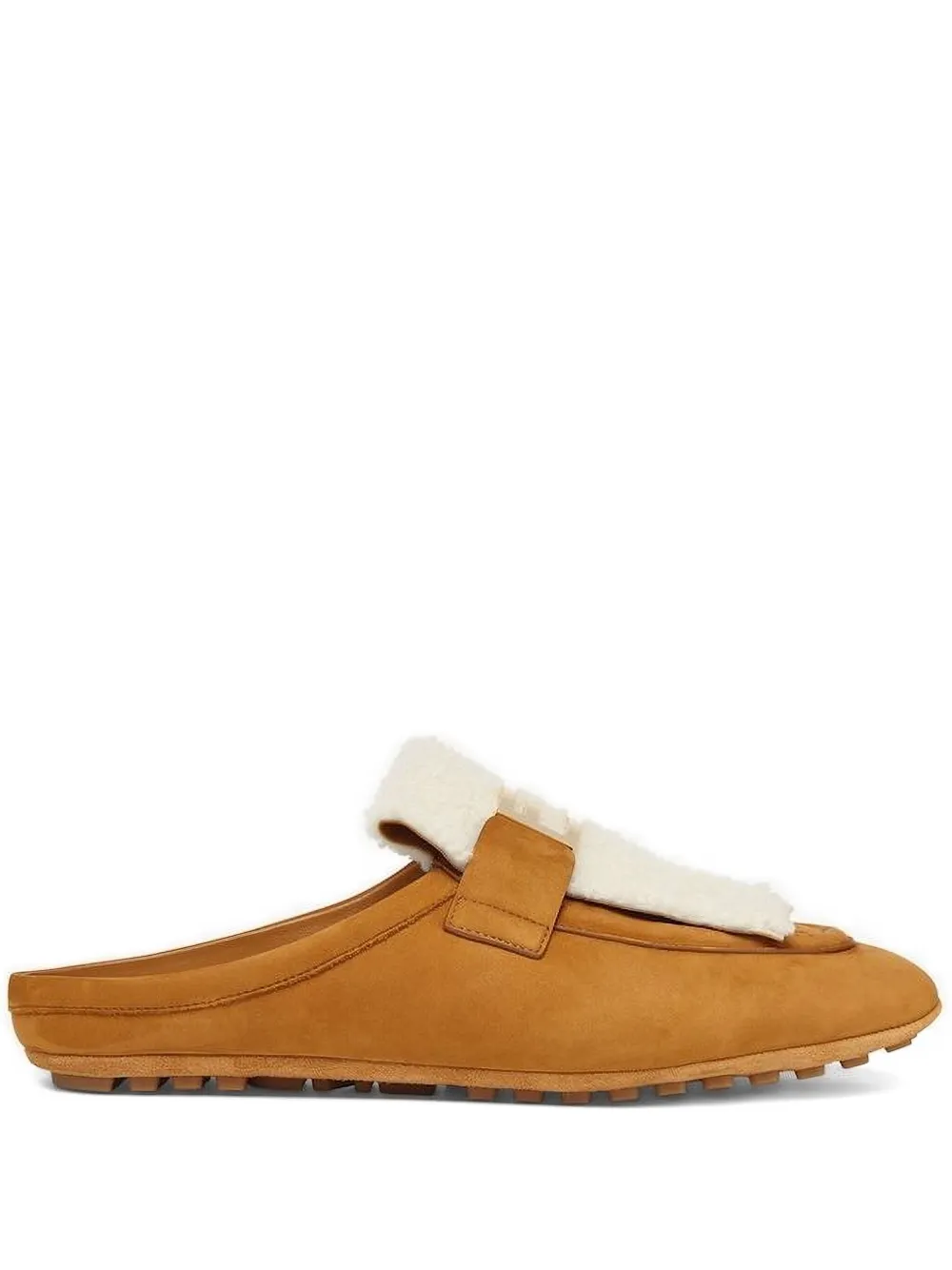 FENDI leather flat sandals Brown