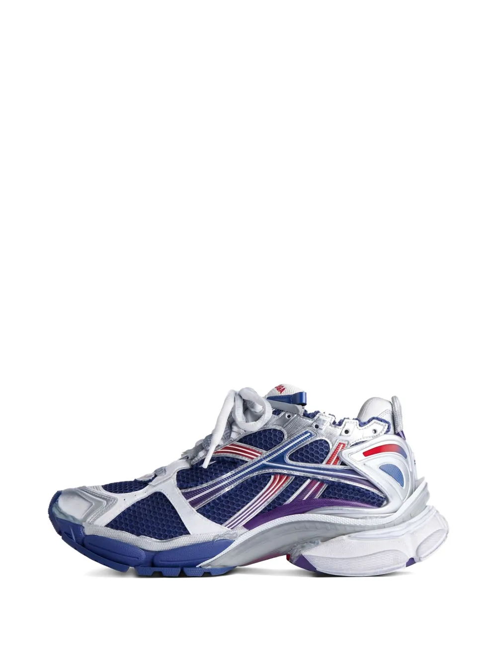 Balenciaga Mesh Panel Runner Sneakers Reflective Elements In Blue