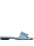 FENDI Sunshine logo-embroidered flat sandals - Blue