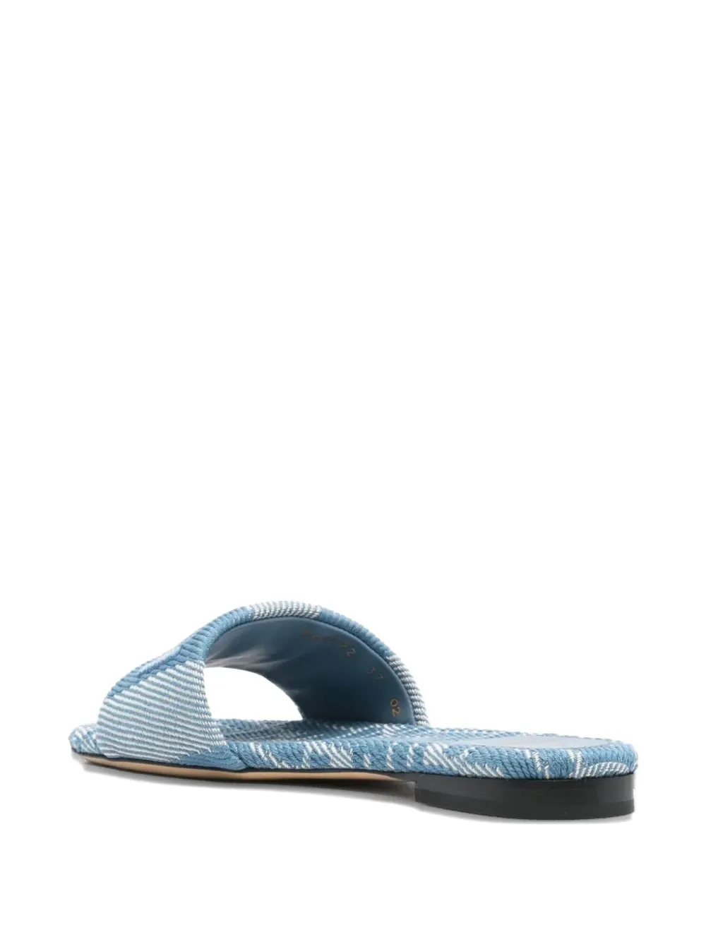 FENDI Sunshine logo-embroidered flat sandals Blue