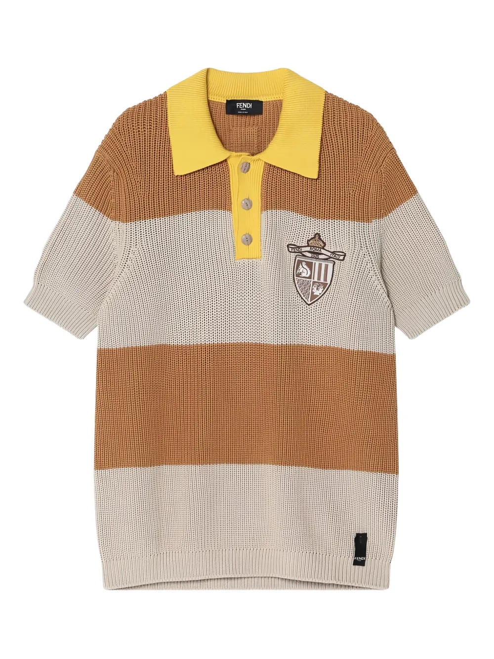 FENDI striped polo shirt Beige