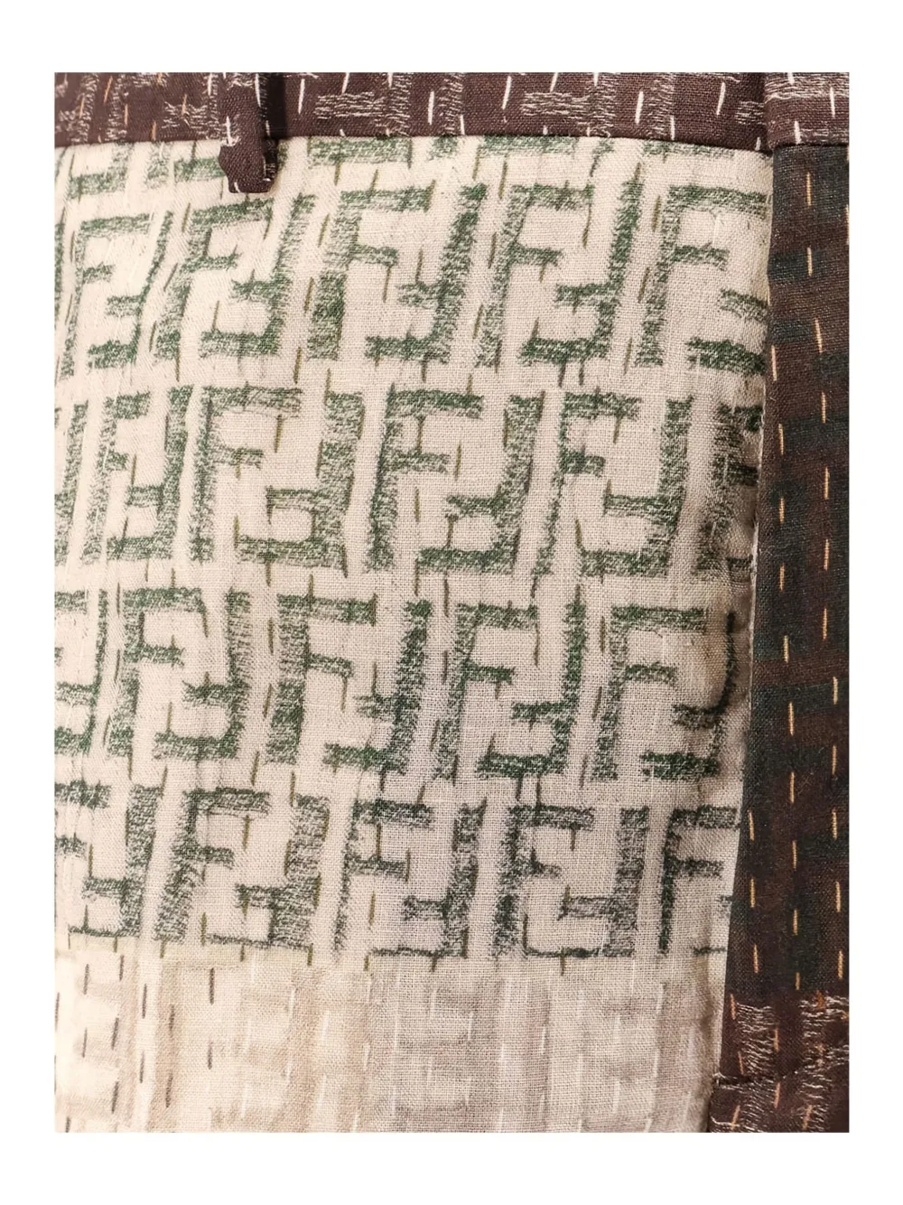 FENDI Shorts met patchwork en FF-logo Groen
