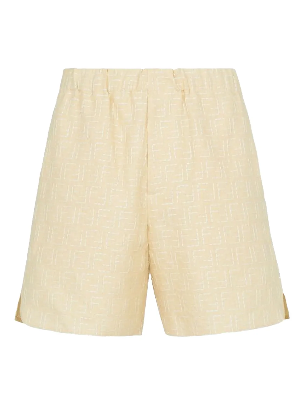 FENDI Shorts met FF-patroon Geel