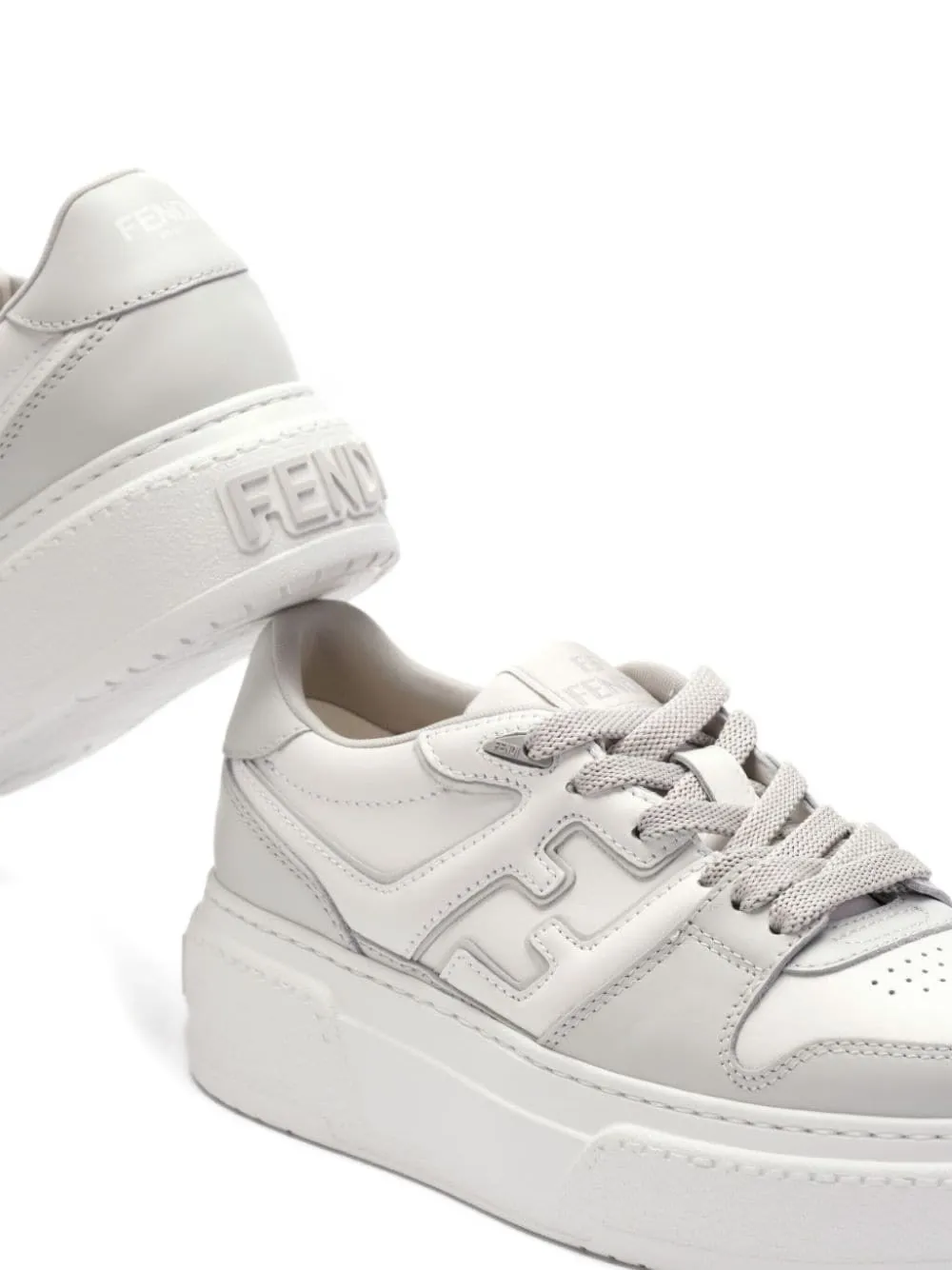 FENDI Match platform logo sneakers White