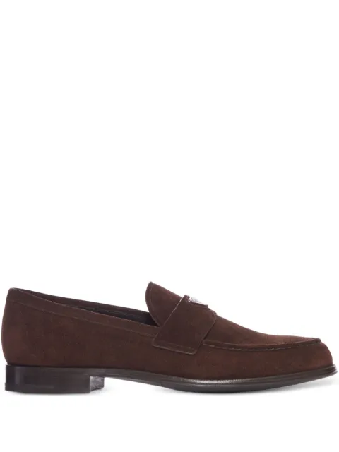Prada logo-detail suede loafers