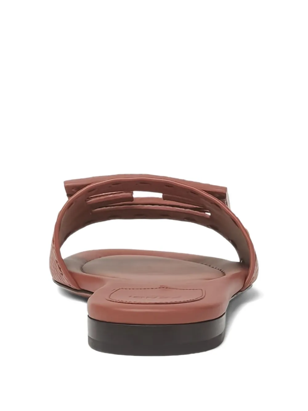 FENDI Baguette leather sandals Brown