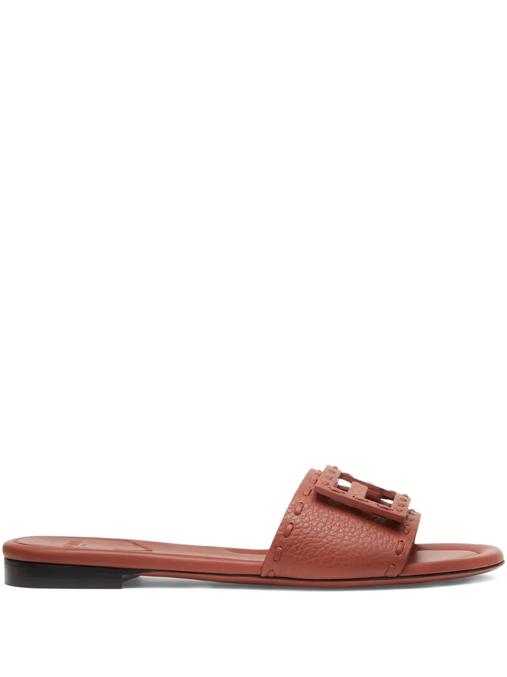 FENDI Baguette leather sandals Brown