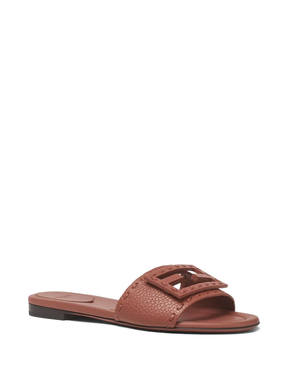FENDI Baguette leather sandals Brown