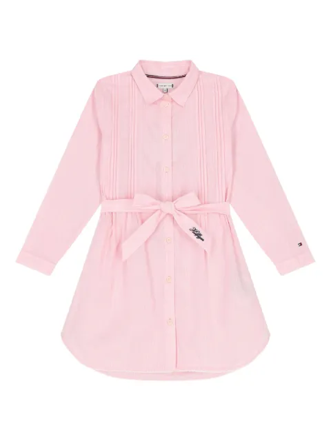 Tommy Hilfiger Junior vestido camisero con logo bordado