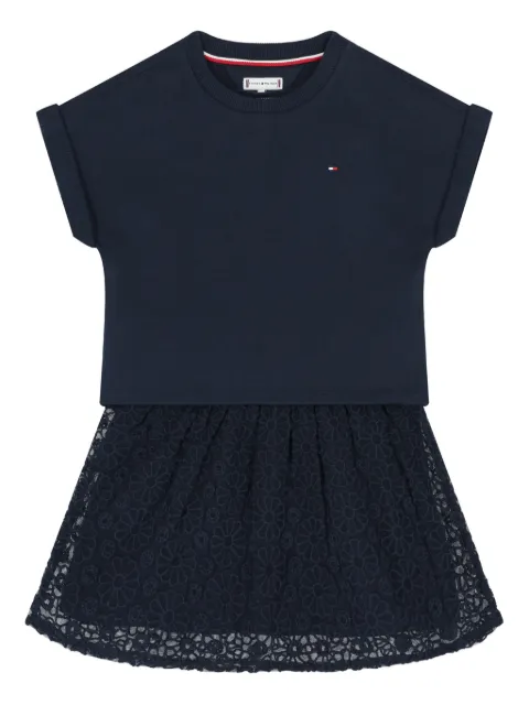 Tommy Hilfiger Junior vestido con logo bordado