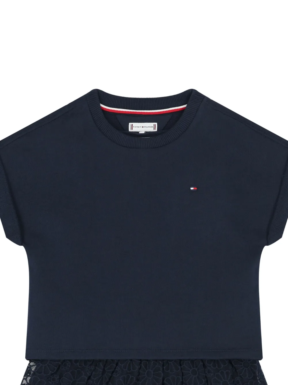 Tommy Hilfiger Junior Jurk met geborduurd logo Blauw