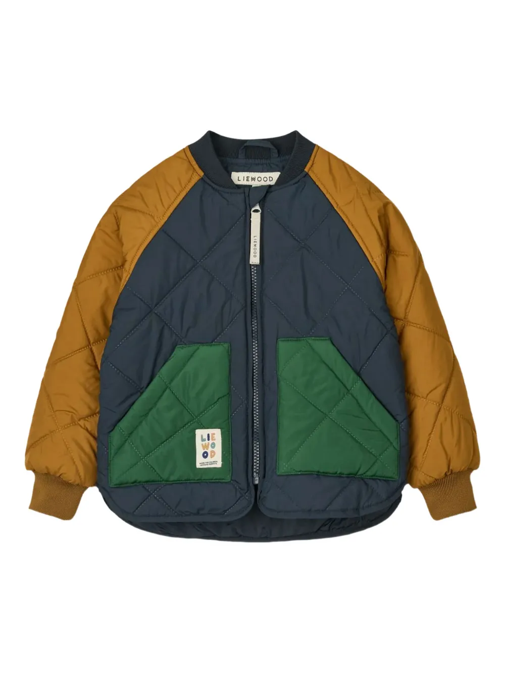 Liewood Zella quilted colour-block bomber jacket | Blue | Image 1