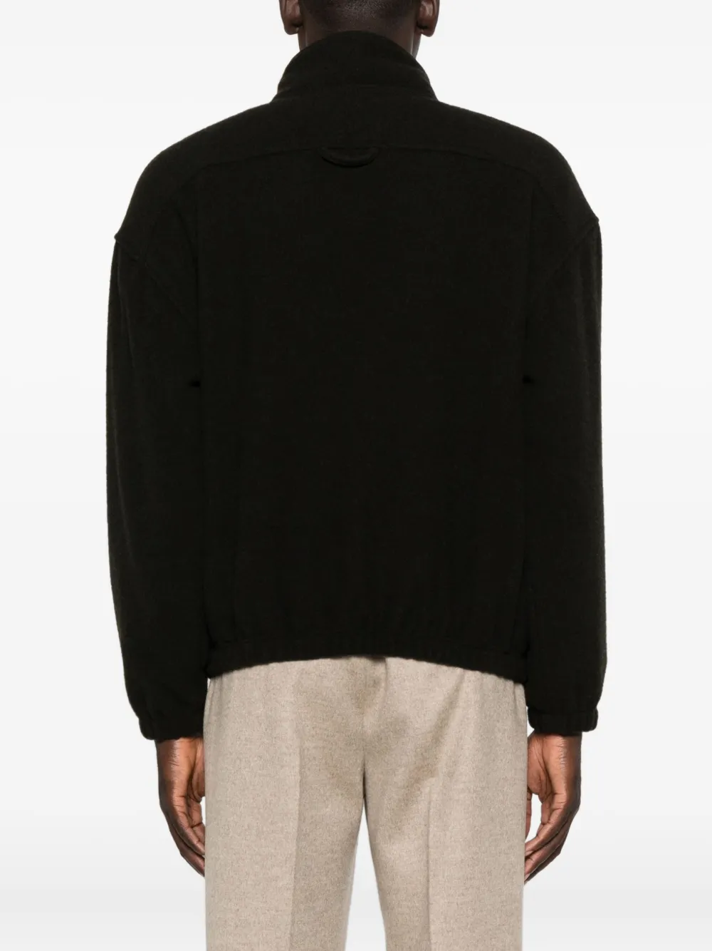 Rier High-neck Zip-front Sweatshirt In Black