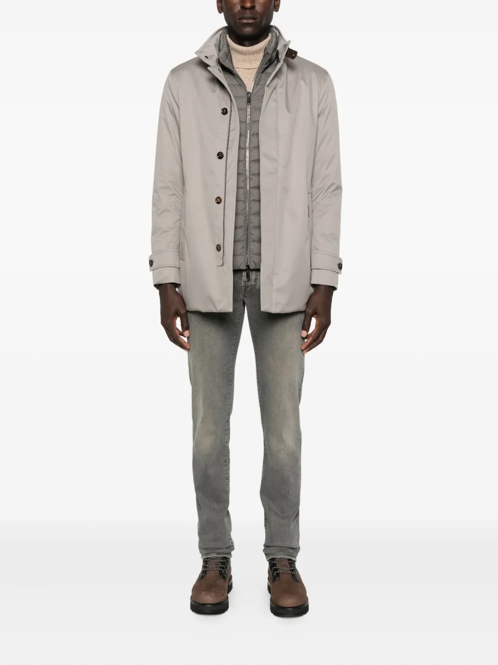 Moorer Buttoned Jacket In Gray